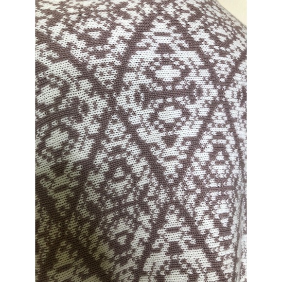 Old Navy XL Duster Cardigan Sweater Taupe White Patterned Striped Open Front - Picture 15 of 16